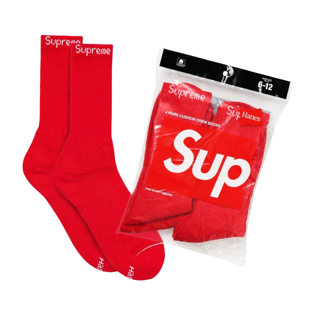 Supreme x Hanes Cushion Crew Socks (Full Pack of 4) | FOOT NINJAS {7}