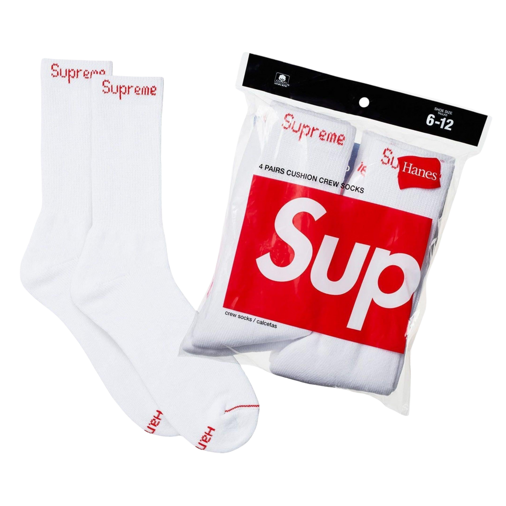 Supreme x Hanes Cushion Crew Socks (Full Pack of 4) | FOOT NINJAS {6}