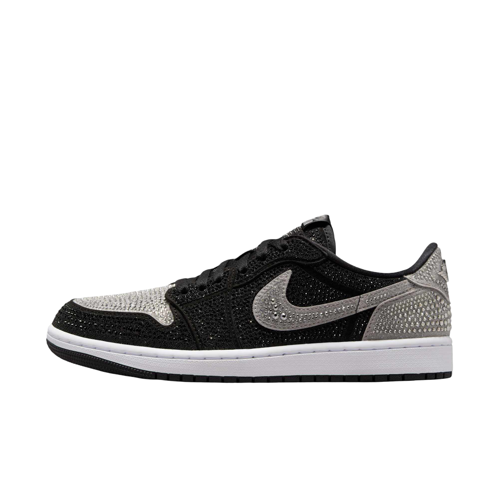(Women's) Air Jordan 1 Retro Low OG x Swarovski "Stealth" (2025) [HM9208-001] Sneakers in Black | FOOT NINJAS {1}