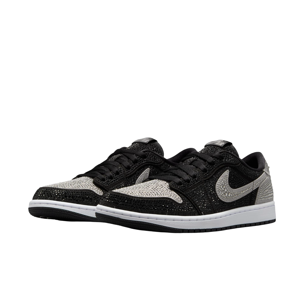 (Women's) Air Jordan 1 Retro Low OG x Swarovski "Stealth" (2025) [HM9208-001] Sneakers in Black | FOOT NINJAS {3}
