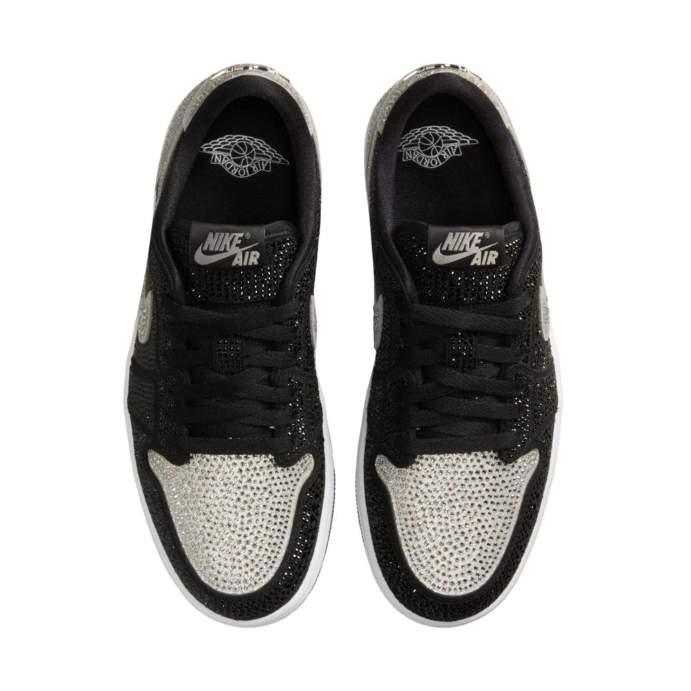 (Women's) Air Jordan 1 Retro Low OG x Swarovski "Stealth" (2025) [HM9208-001] Sneakers in Black | FOOT NINJAS {4}