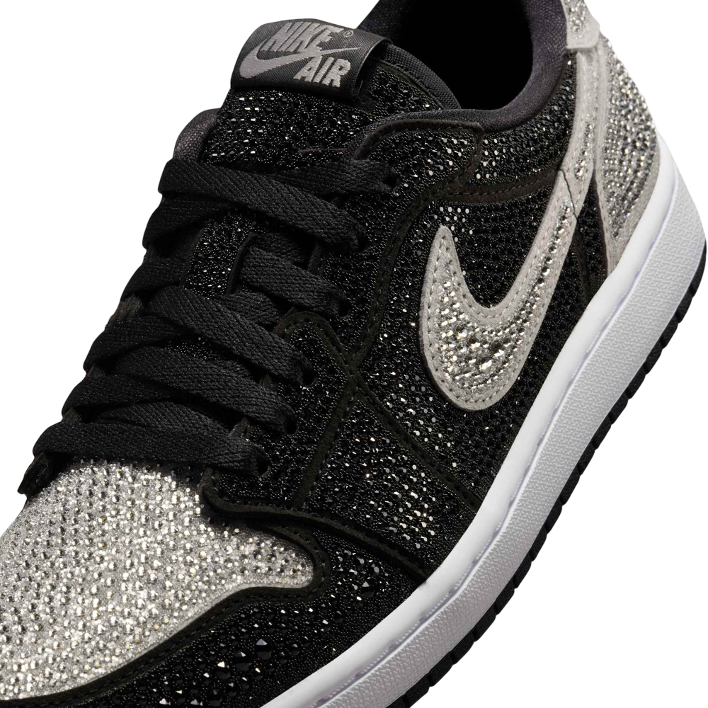 (Women's) Air Jordan 1 Retro Low OG x Swarovski "Stealth" (2025) [HM9208-001] Sneakers in Black | FOOT NINJAS {7}
