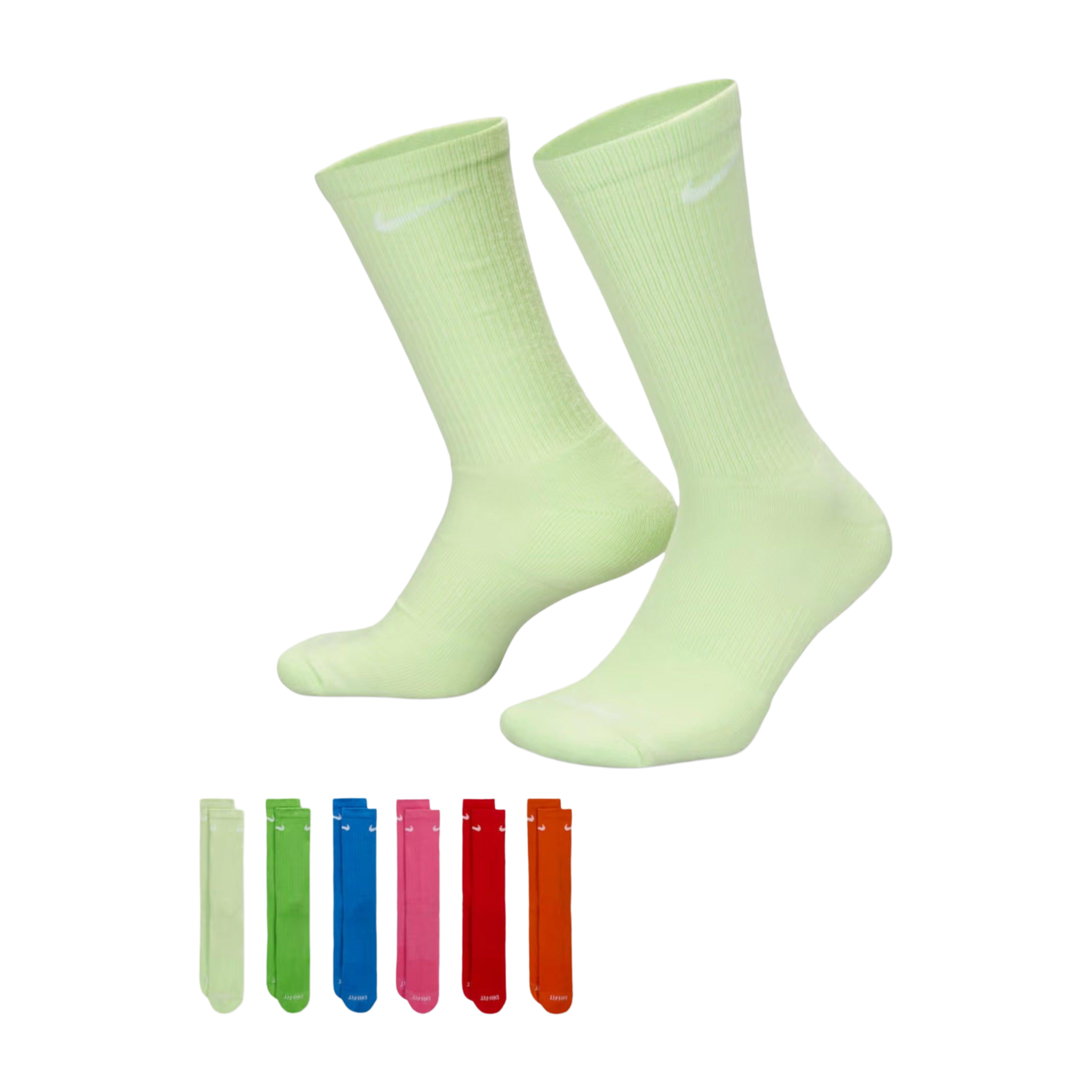 Nike Dri-FIT Everyday Plus Cushioned High Training Crew Socks (6 Pack) Multicolor [SX6897-969] | FOOT NINJAS {1}