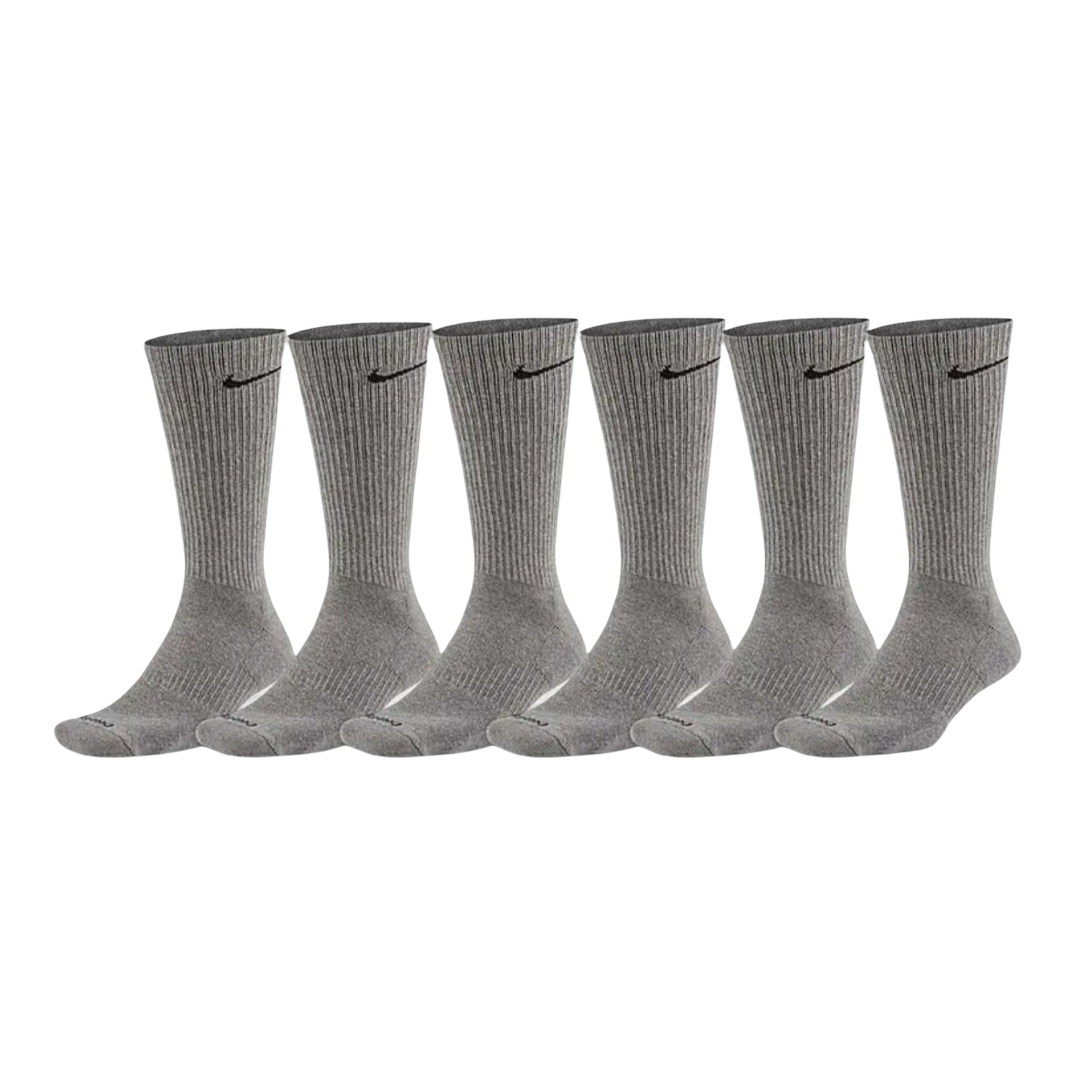 Nike Dri-FIT Everyday Plus Cushioned High Training Crew Socks (6 Pack) Carbon Heather Grey [SX6897-065] | FOOT NINJAS {1}