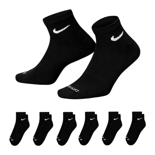 Nike Dri-FIT Everyday Plus Cushioned Mid Training Quarter Ankle Socks (6 Pack) Black [SX6899-010] | FOOT NINJAS {1}