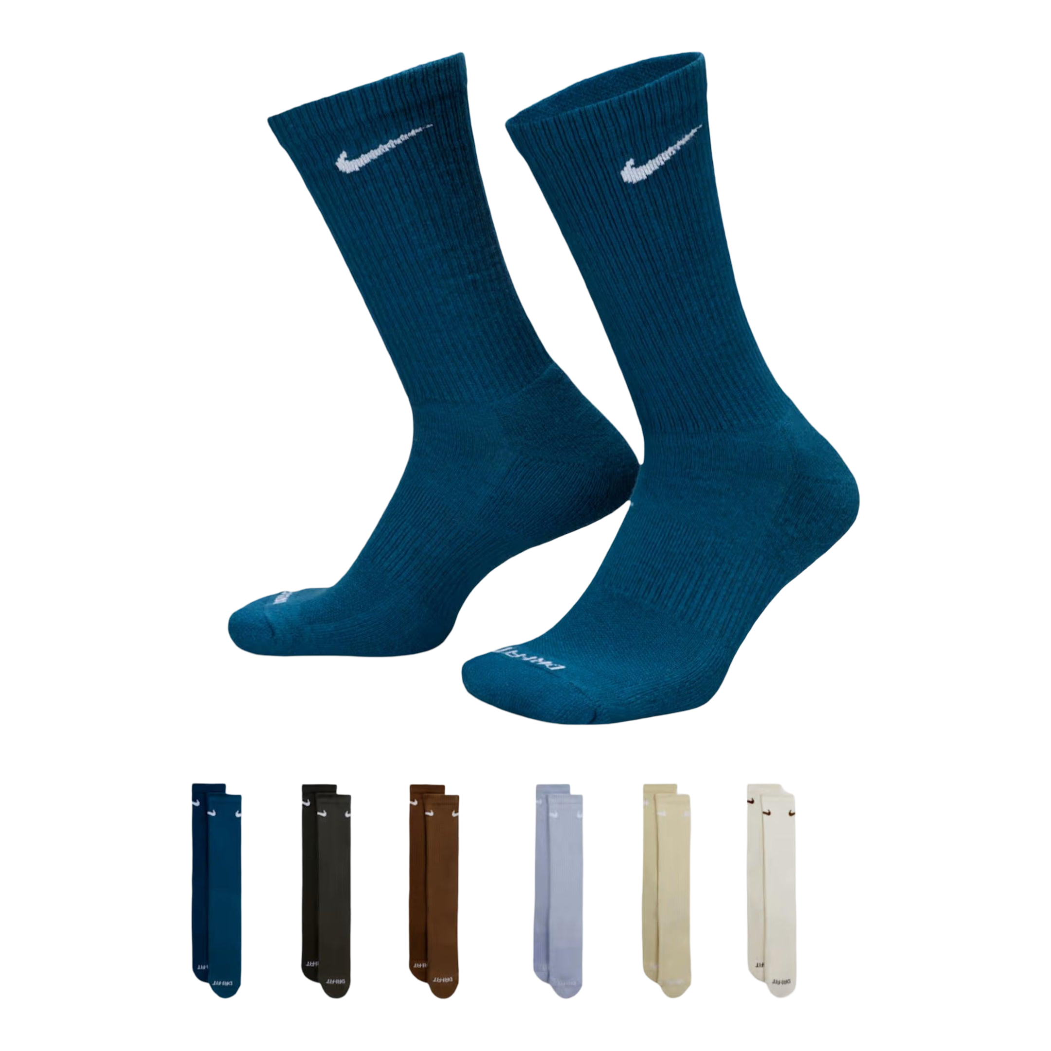 Nike Dri-FIT Everyday Plus Cushioned High Training Crew Socks (6 Pack) Multicolor [SX6897-970] | FOOT NINJAS {1}
