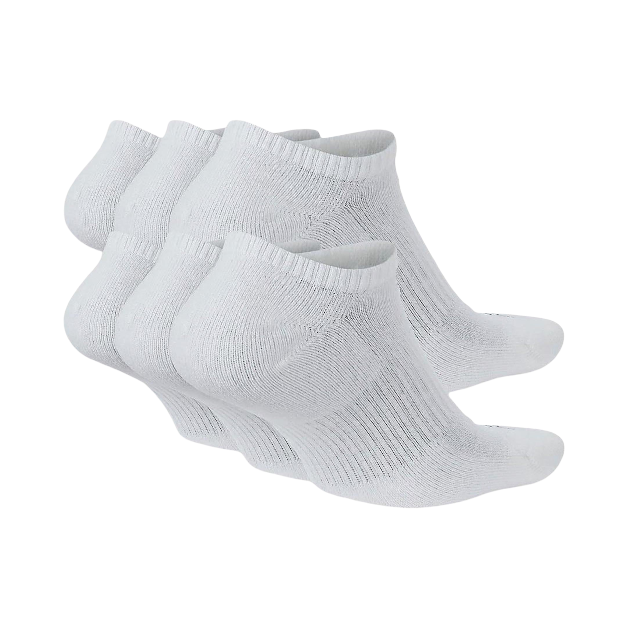 Nike Dri-FIT Everyday Plus Cushioned Training No-Show Socks (6 Pack) White [SX6898-100]