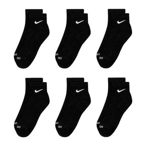 Nike Dri-FIT Everyday Plus Cushioned Mid Training Quarter Ankle Socks (6 Pack) Black [SX6899-010] | FOOT NINJAS {2}