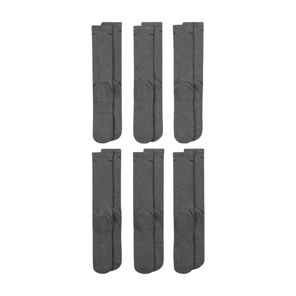 Nike Dri-FIT Everyday Plus Cushioned High Training Crew Socks (6 Pack) Carbon Heather Grey [SX6897-065] | FOOT NINJAS {3}