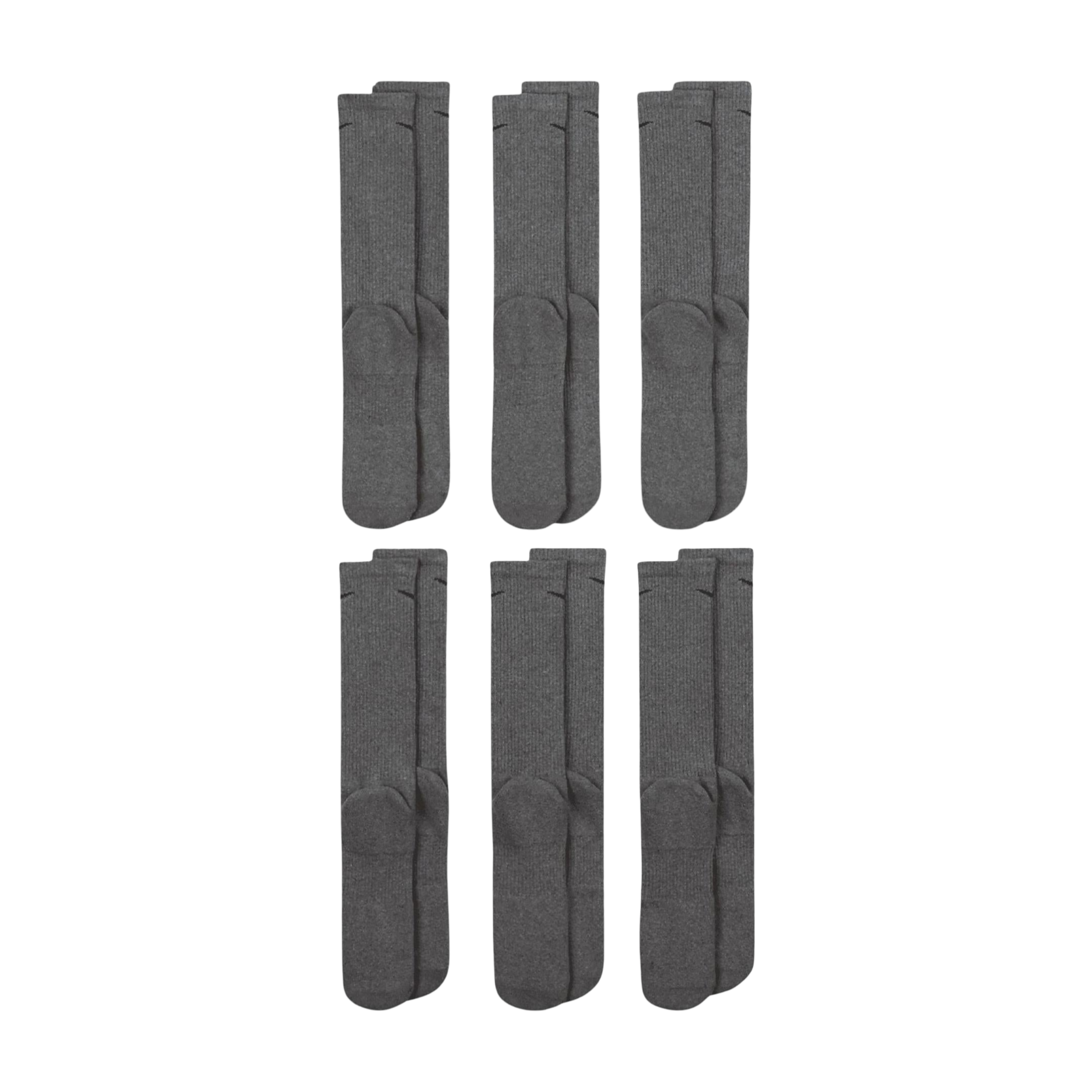 Nike Dri-FIT Everyday Plus Cushioned High Training Crew Socks (6 Pack) Carbon Heather Grey [SX6897-065] | FOOT NINJAS {3}