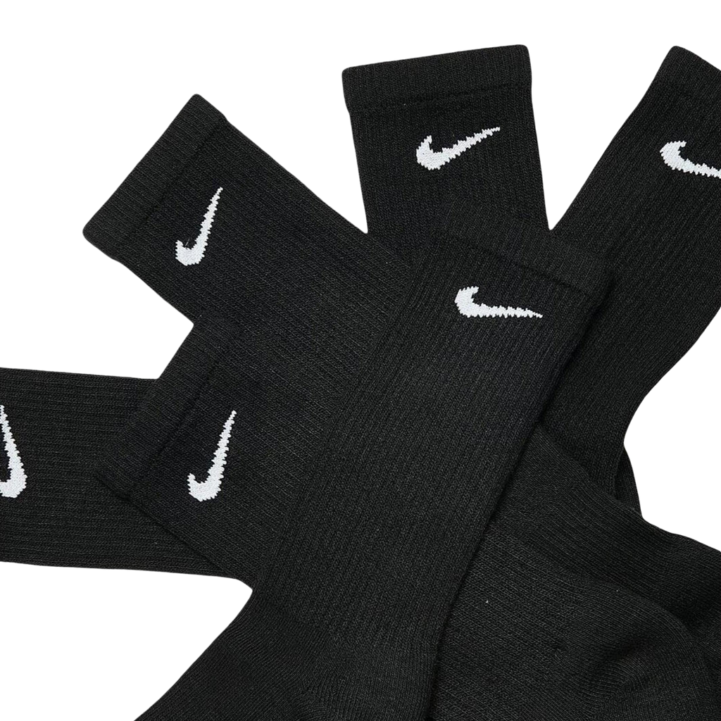 Nike Dri-FIT Everyday Plus Cushioned High Training Crew Socks (6 Pack) Black [SX6897-010]