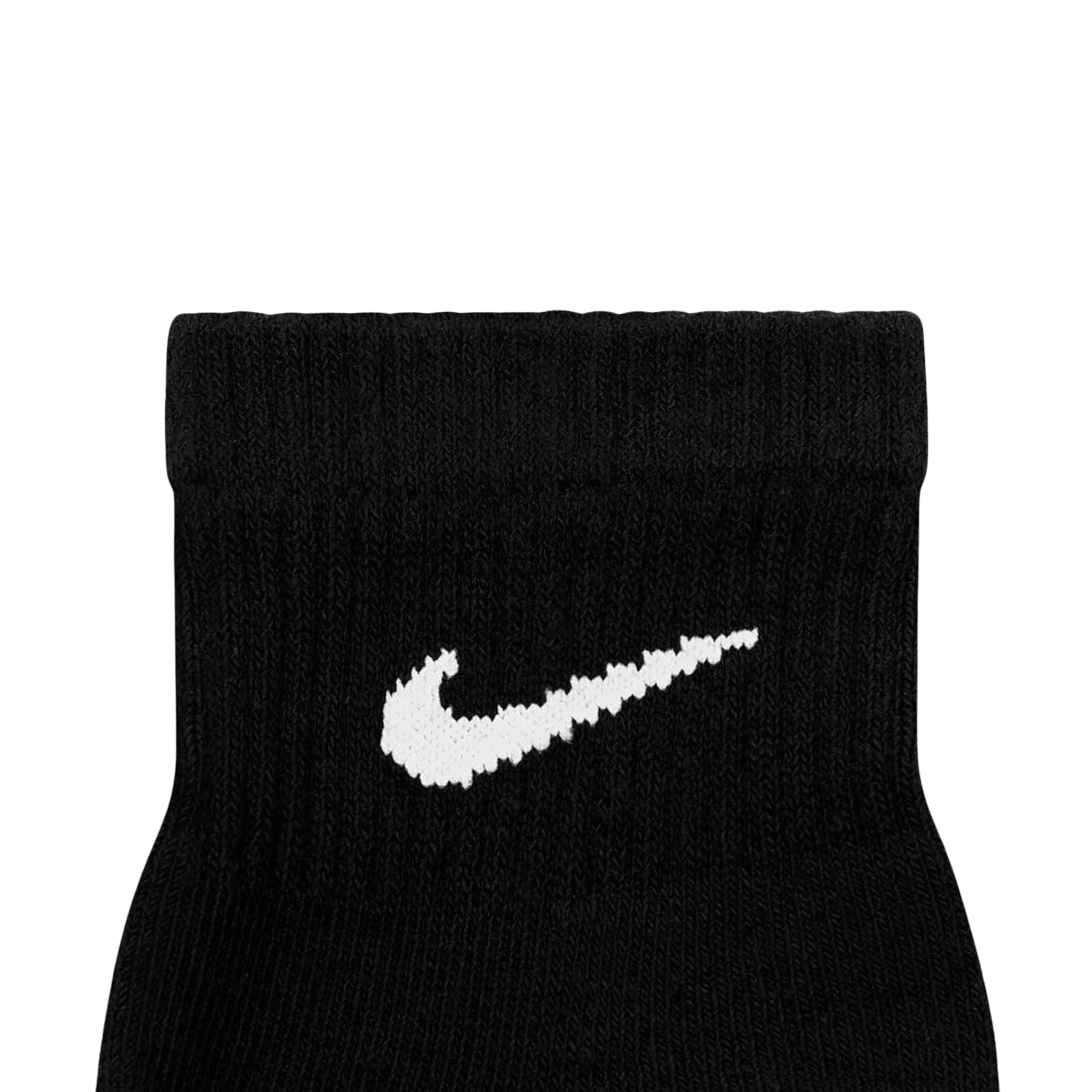 Nike Dri-FIT Everyday Plus Cushioned Mid Training Quarter Ankle Socks (6 Pack) Black [SX6899-010]