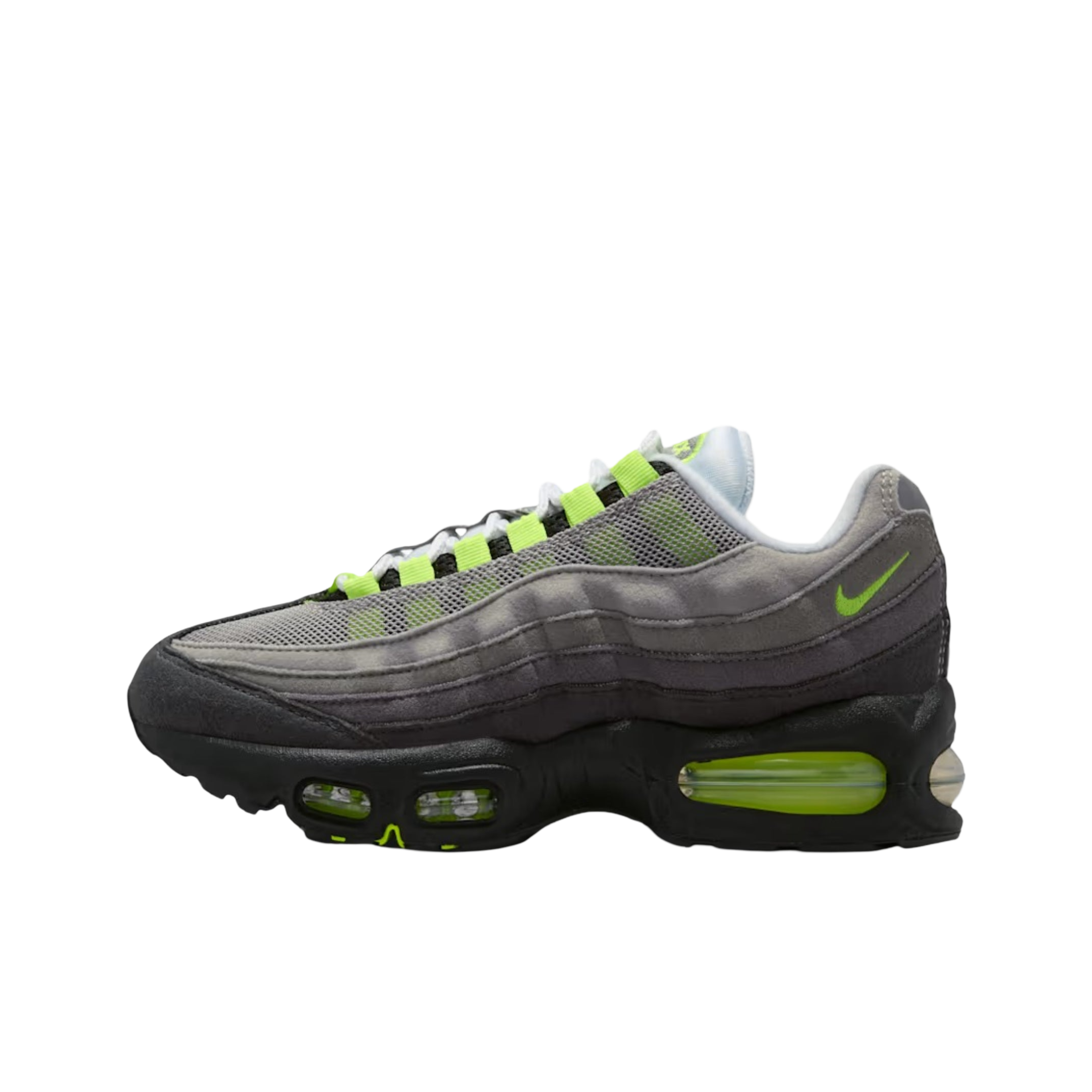 (GS) Nike Air Max 95 OG Big Bubble "Neon Yellow" (2026) [HF7054-050] Sneakers in Grey | FOOT NINJAS [1]