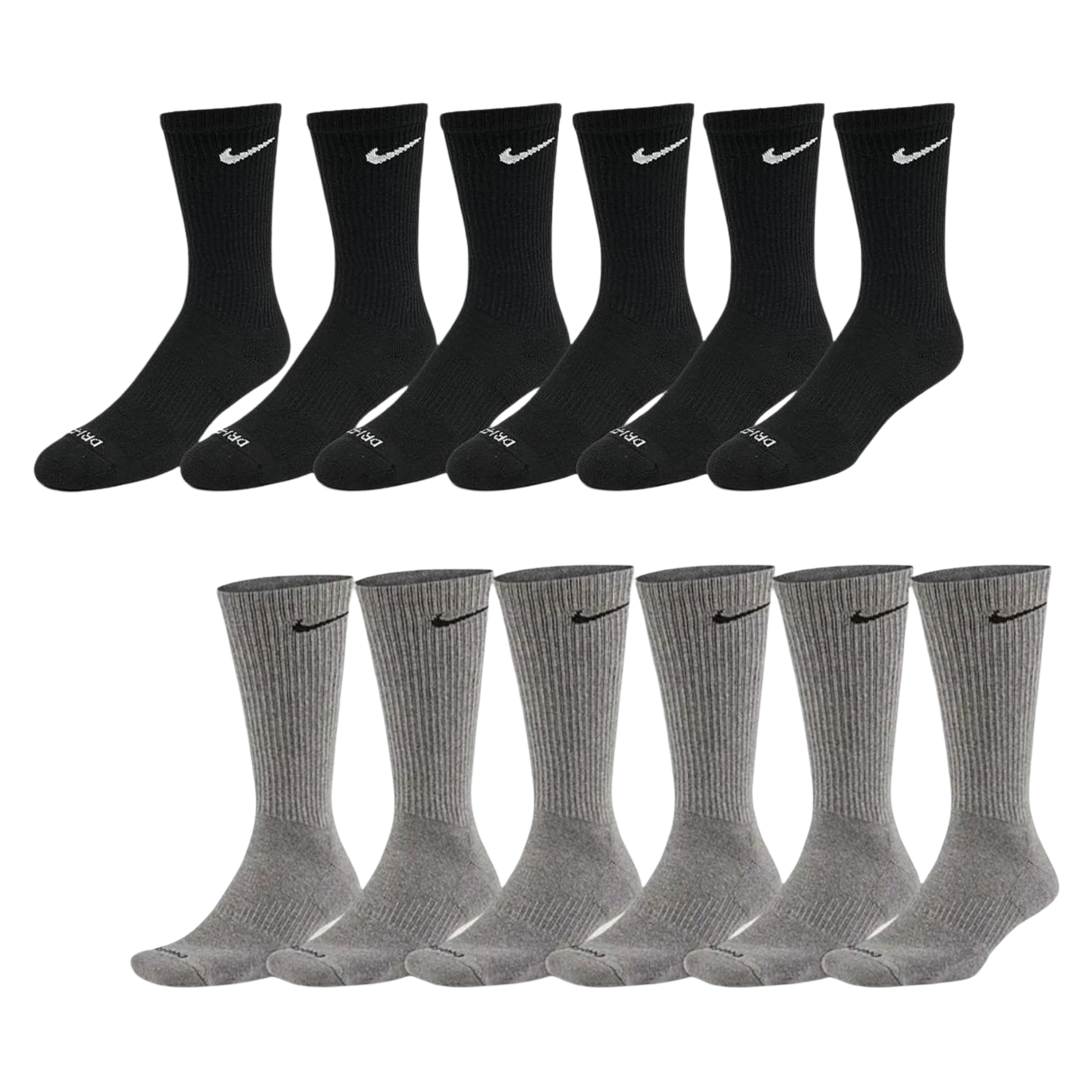 Nike Dri-FIT Everyday Plus Cushioned High Training Crew Socks (6 Pack) | FOOT NINJAS {1}