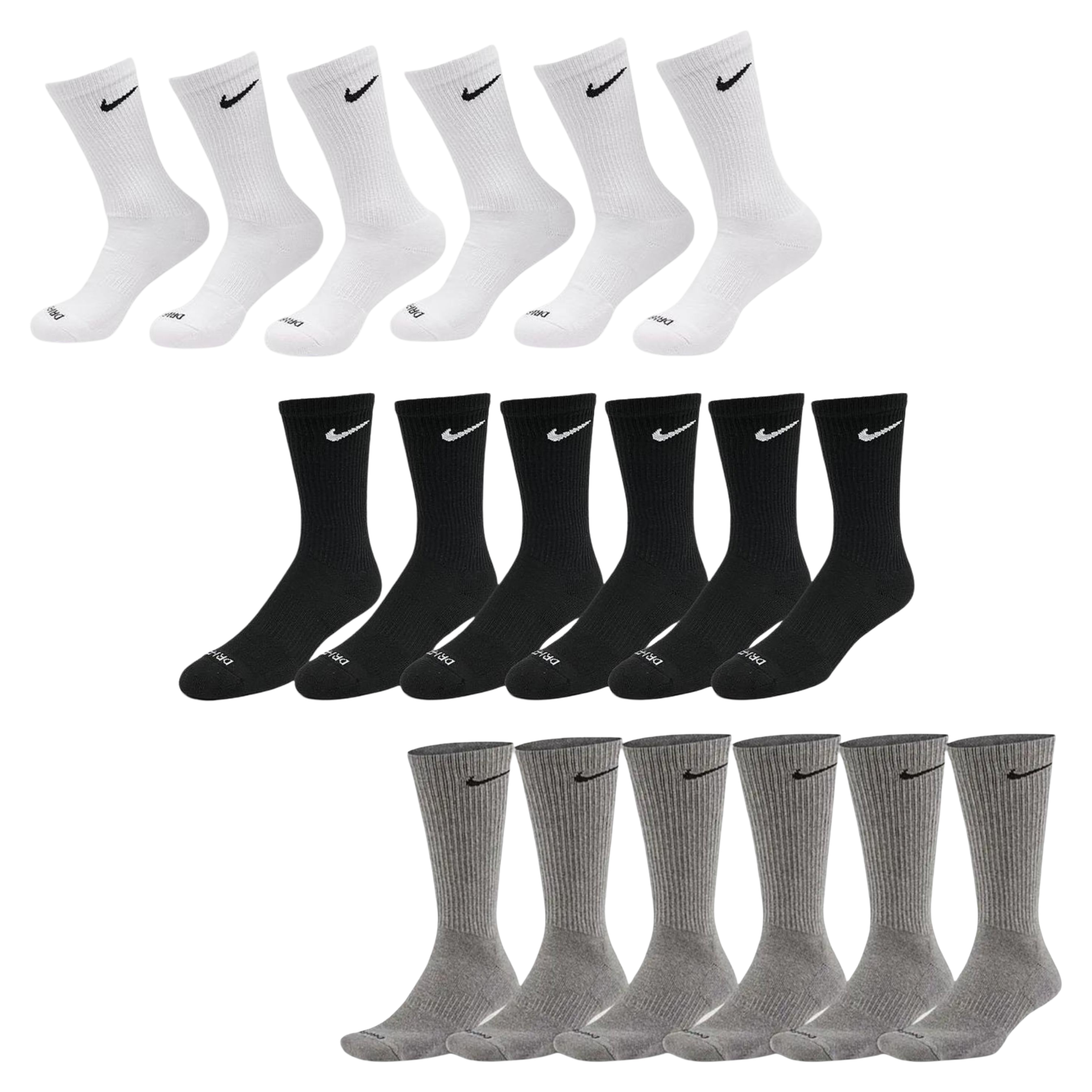Nike Dri-FIT Everyday Plus Cushioned High Training Crew Socks (6 Pack) | FOOT NINJAS {1}