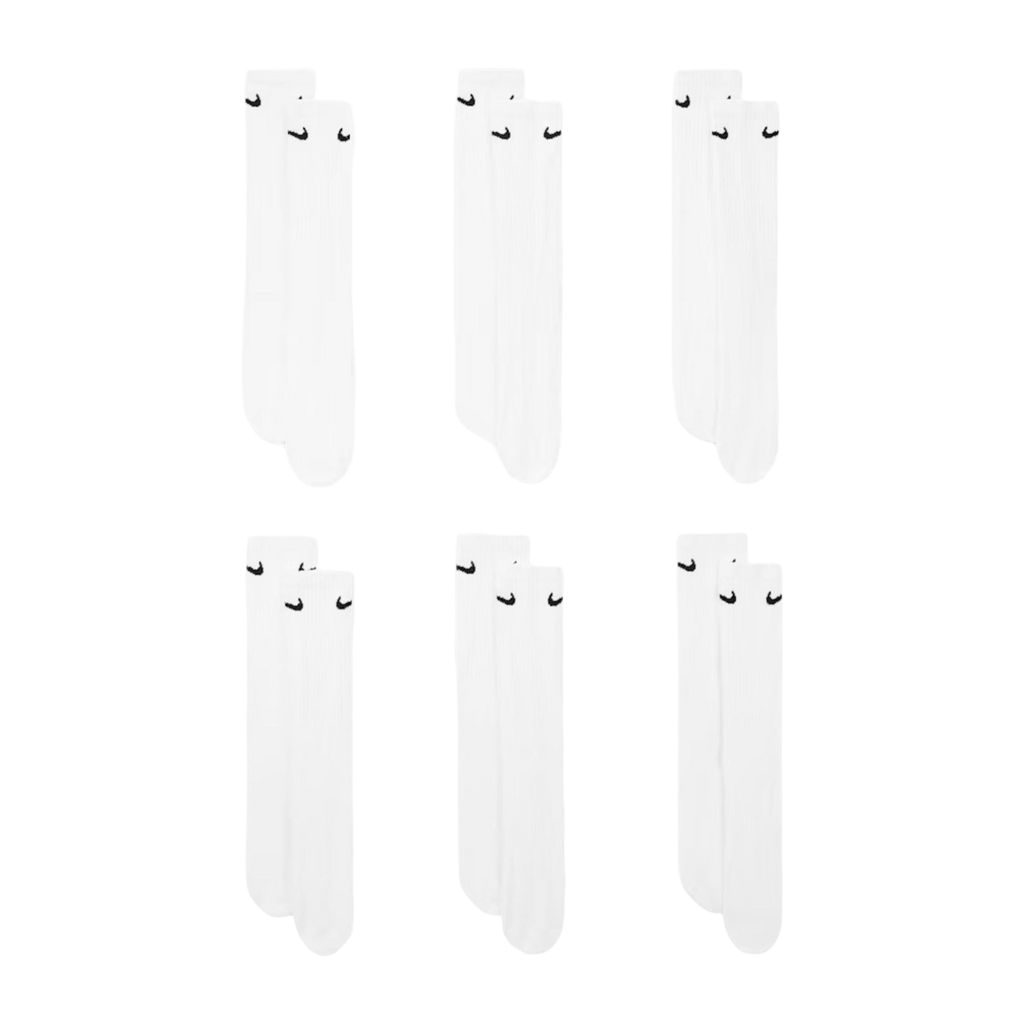 Nike Dri-FIT Everyday Cushioned High Training Crew Socks (6 Pack) White [SX7666-100] | FOOT NINJAS {2}