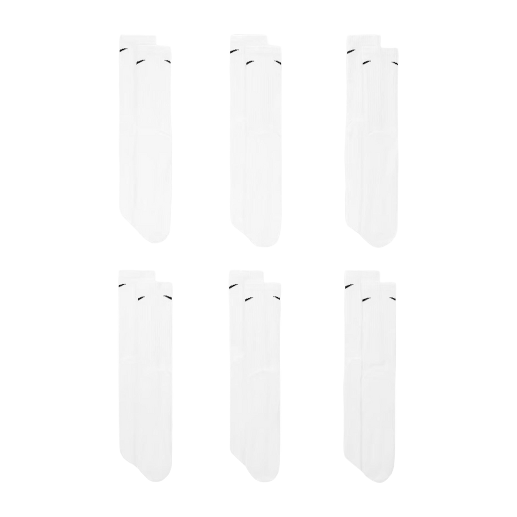 Nike Dri-FIT Everyday Cushioned High Training Crew Socks (6 Pack) White [SX7666-100] | FOOT NINJAS {3}